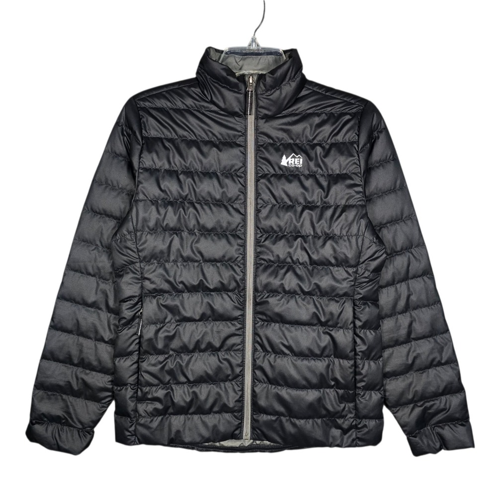 REI Co-op Jacket Youth Large 650 Down Puffer Black Full Zip Hiking
